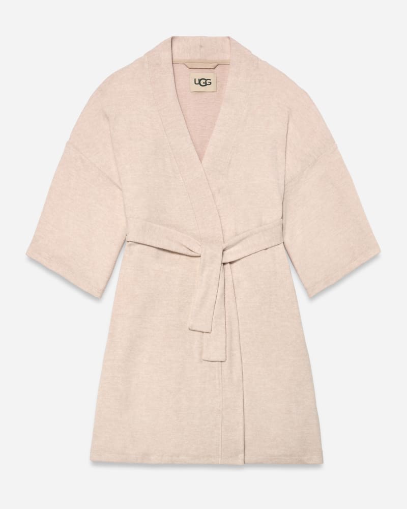 UGG® Women's Monrose Robe LENZINGu2122 ECOVEROu2122 Viscose Blend Robes in Oatmeal Heather, Size 2X